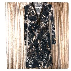 Marc Bouwer Dress Animal Print Studded